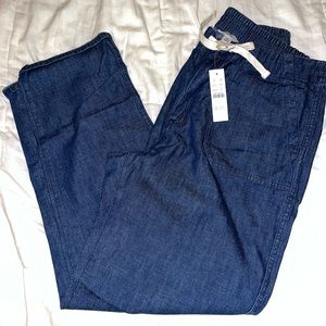 Jcrew tie waist soft denim pants